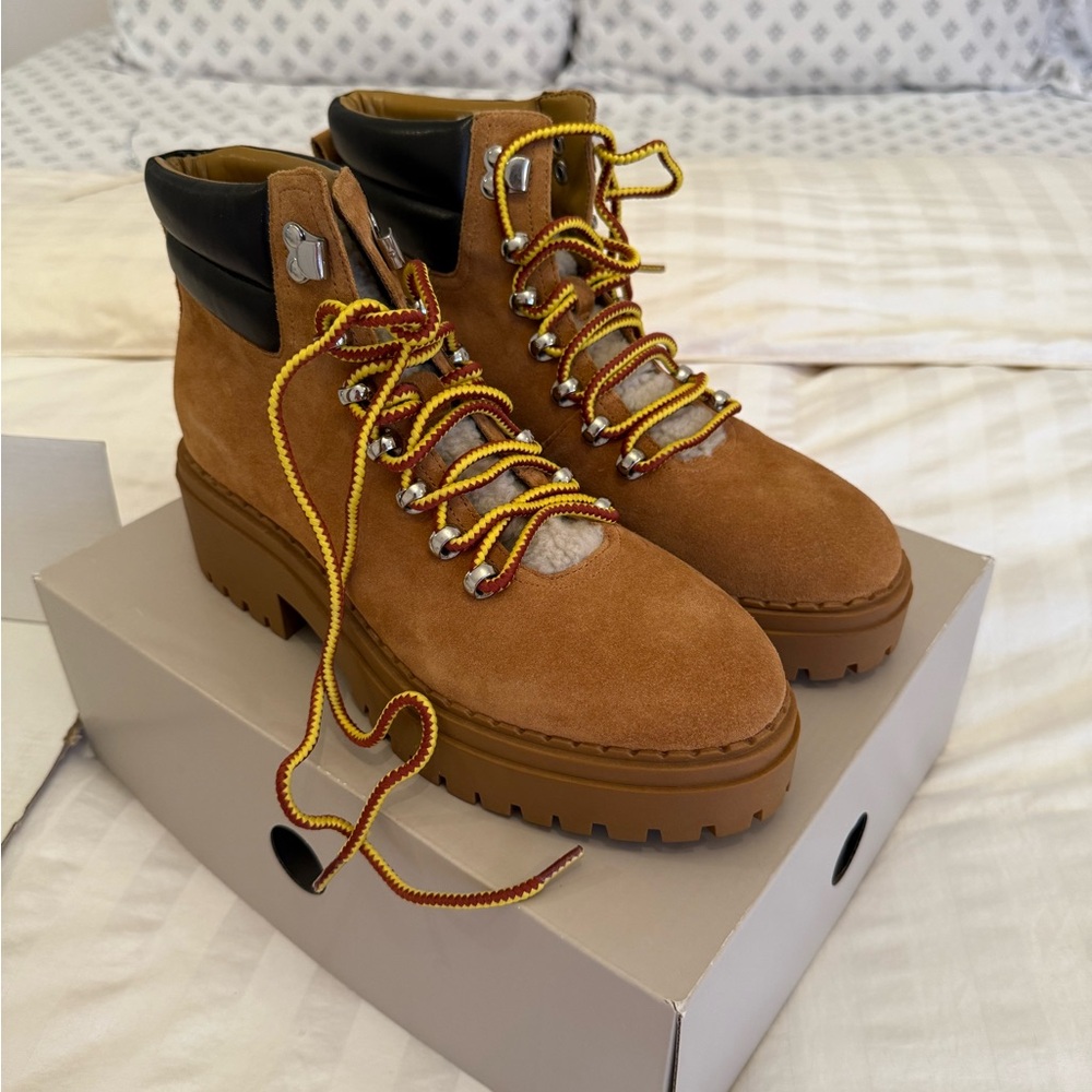 Marc Fisher Brown Lace-Up Boots - NWOT!